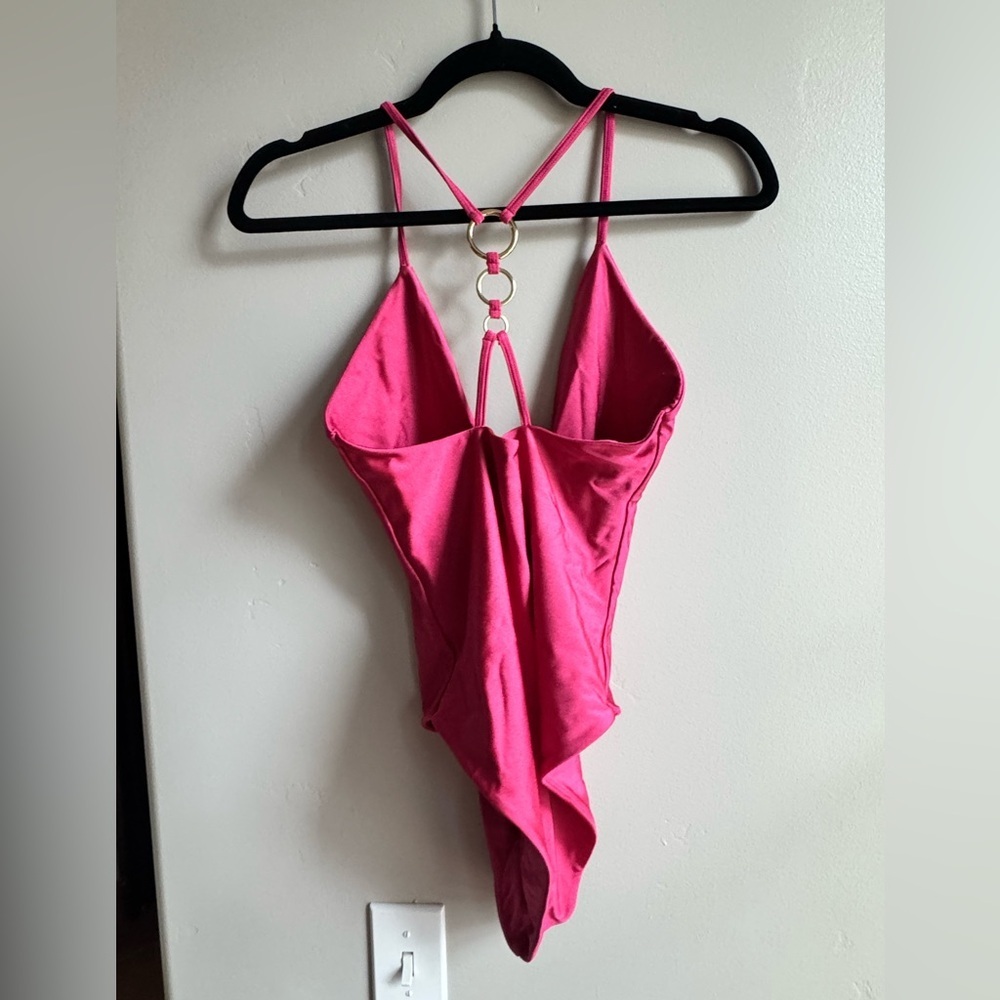 Lovers + Friends Hot Pink Barbiecore Y2K One Piece Swimsuit S Summer Beach - Picture 4 of 4